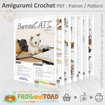 Chat Amigurumi Crochet Cat - BureauCATS PDF - FROGandTOAD Créations